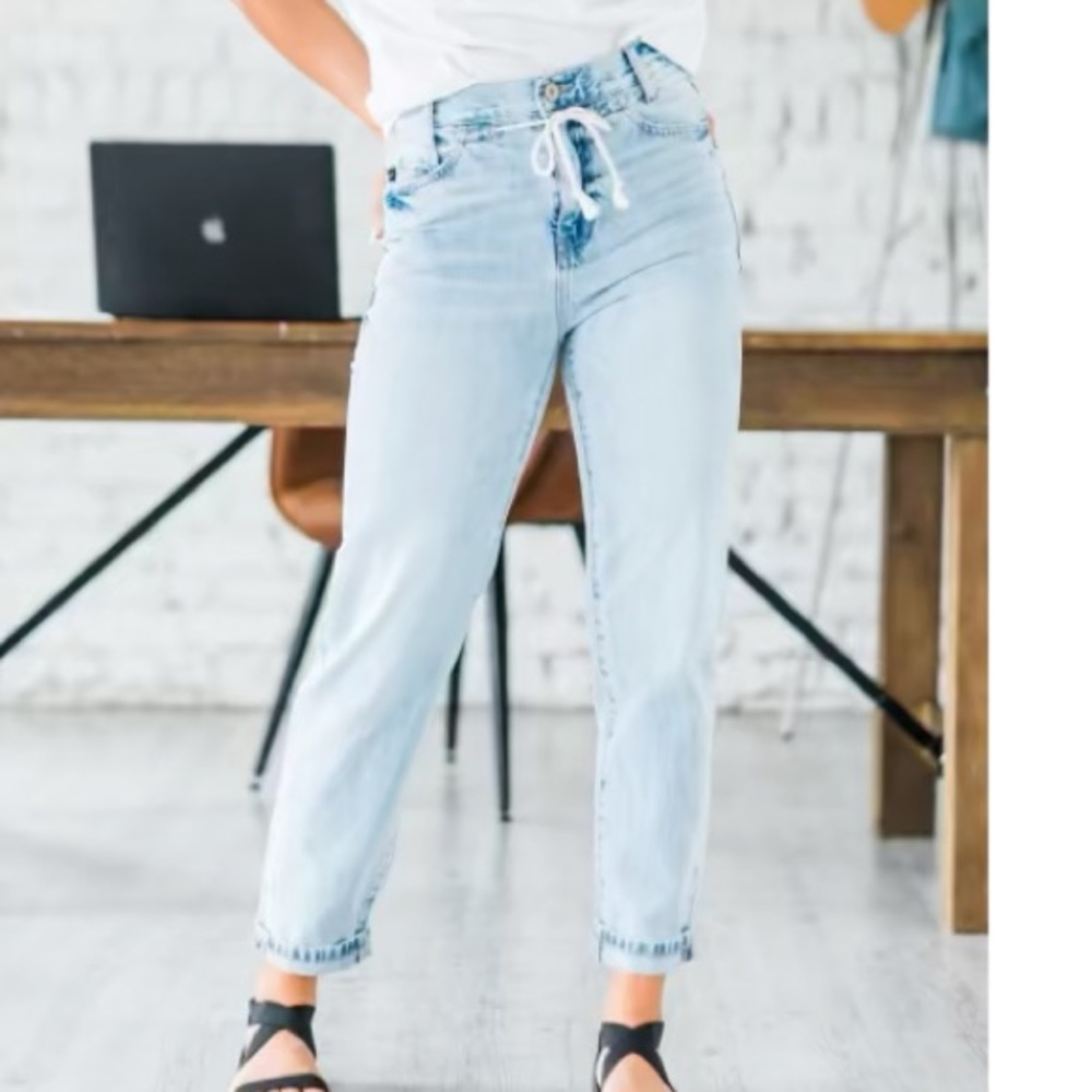 KanCan Drawstring Mom Jeans 11/29